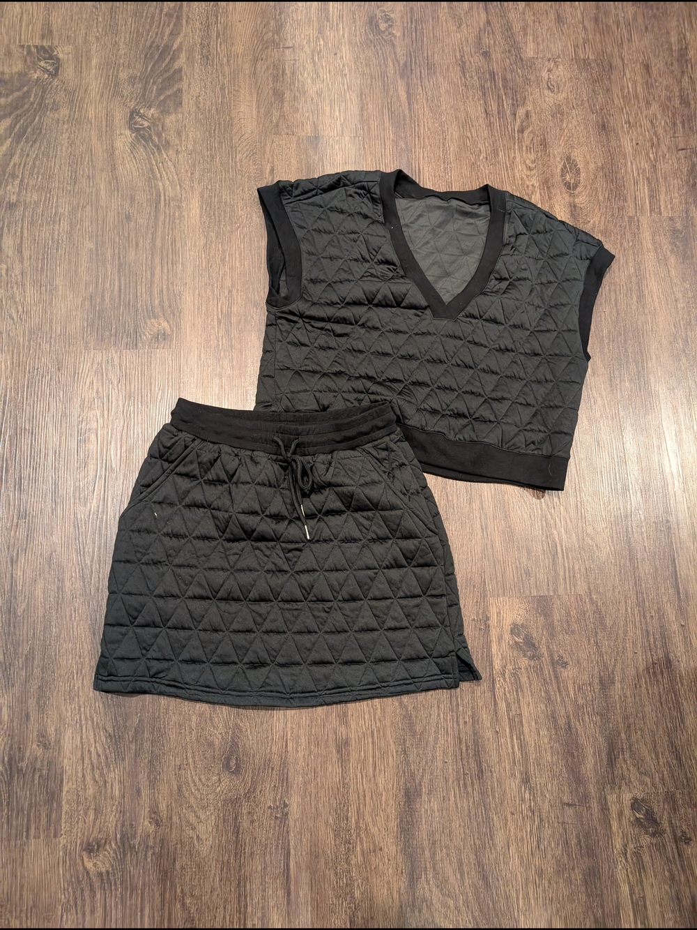 NEW Black Cropped Vest and Mini Skirt Set